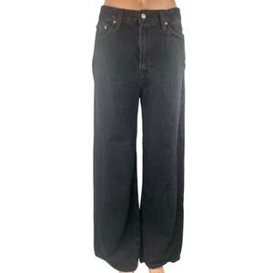 Levi's Ribcage Women's Black High Waisted Wide Leg Baggy Denim Jeans Size 29